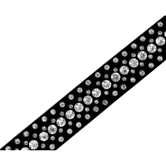 Western Rhinestone Cowgirl Cowboy Bling Studded Suede Leather Belt 1-1/4"(32mm) - Picture 4 of 7